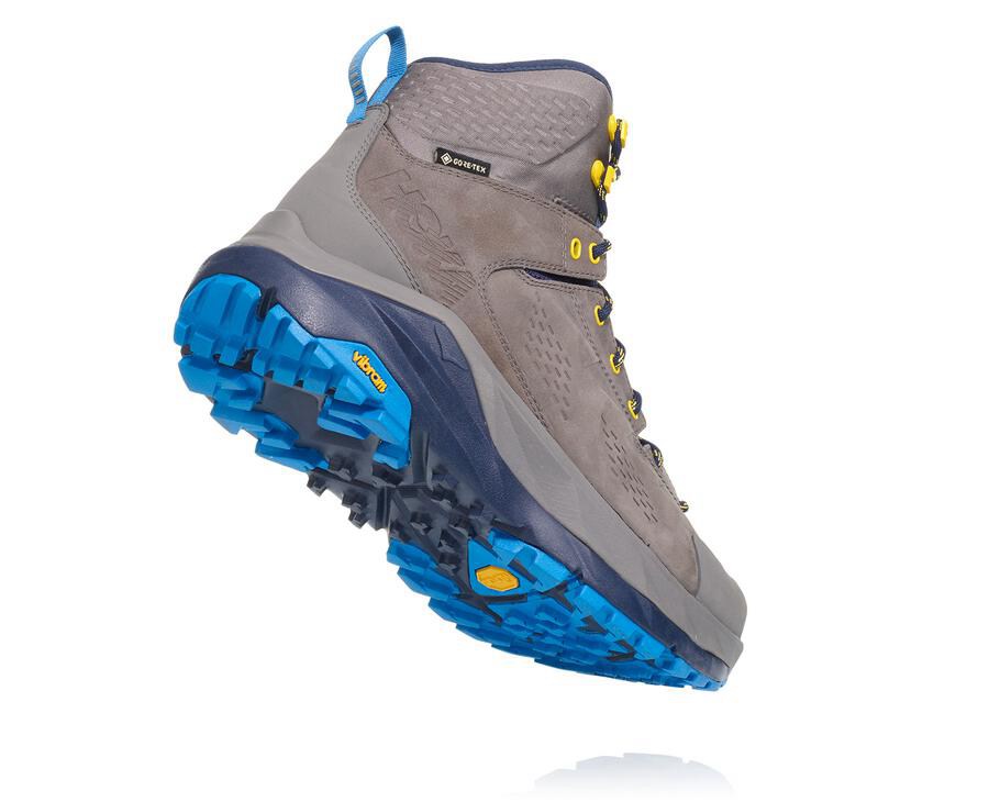 Hoka Australia One One Kaha GORE-TEX - Mens Hiking Boots Grey/Blue - BSOGX-1758